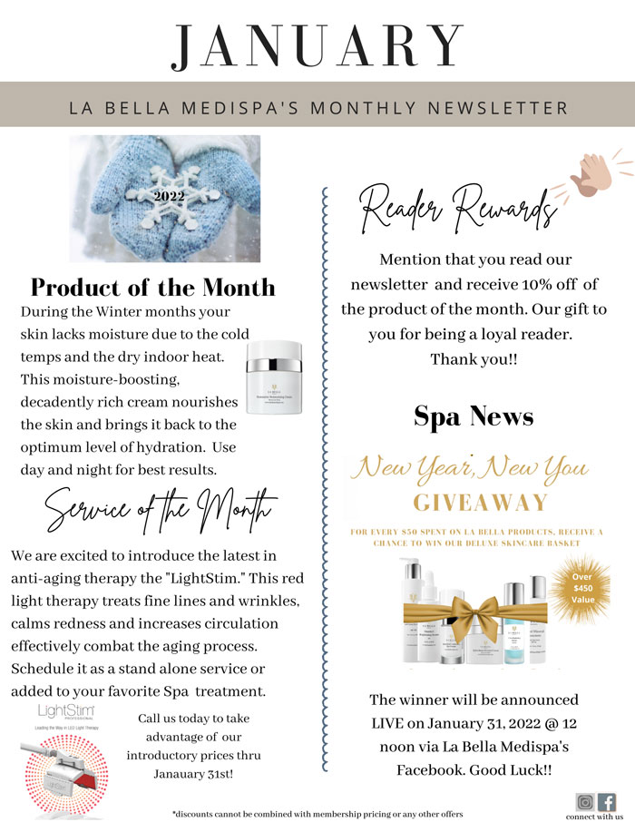 January 2022 Newsletter | La Bella Medispa